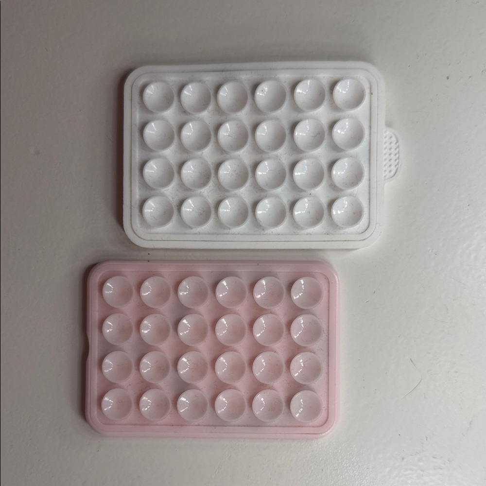 White and Pink Silicone MagSafe phone grip